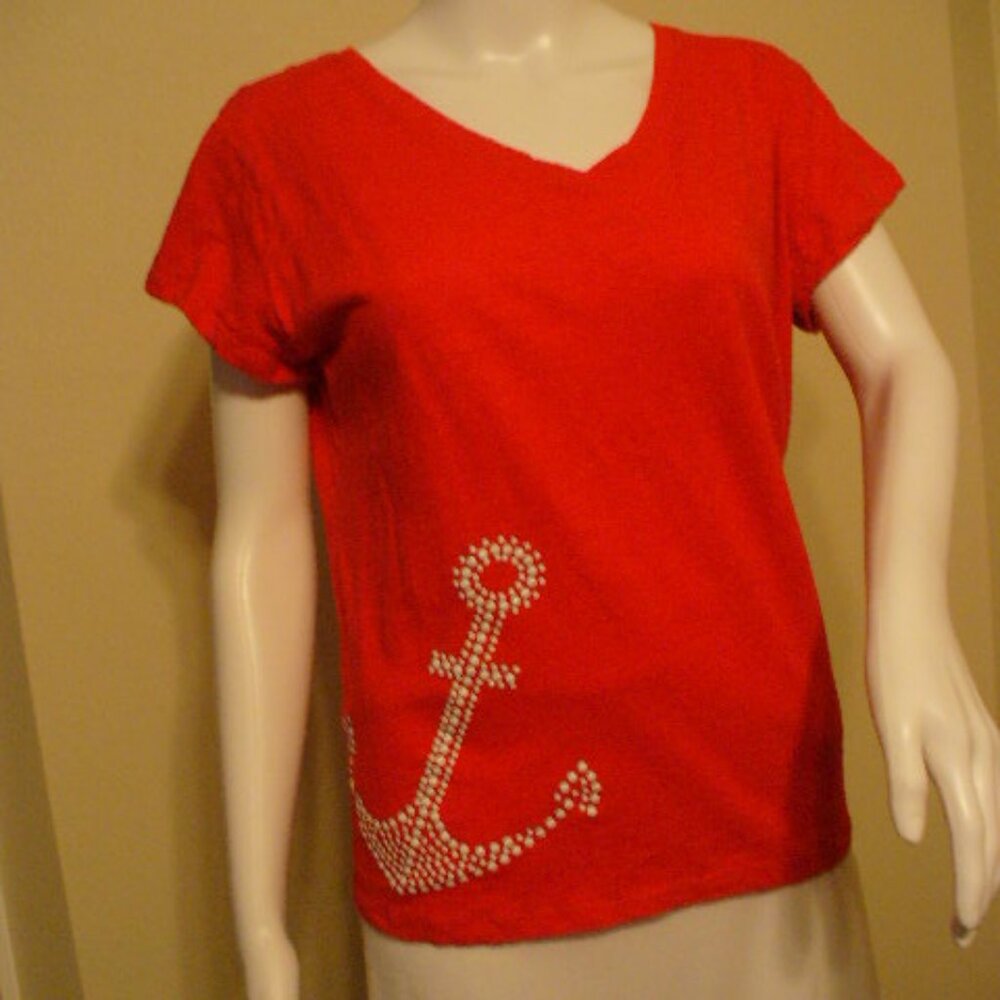 RED AND WHITE NAUTICAL TOP